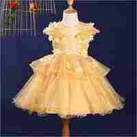 Classic Yellow Applique Dress