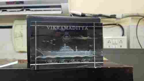 Crystal Cube INS Vikramditya Ship Memento