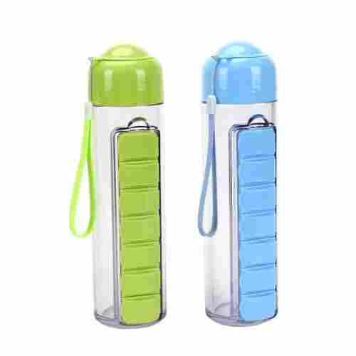 High Quality Plastic Travel Portable Water Bottle With Pill Box