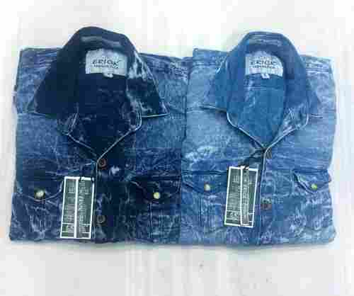 Jeans Fabric Casual Shirts For Mens