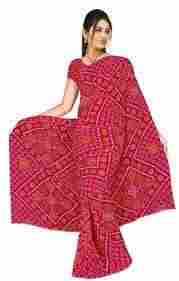 Ladies Printed Red Sarees