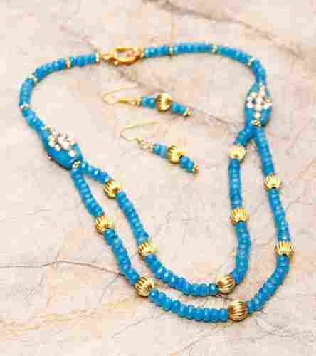 Double Layered Necklace With Turquoise Beads