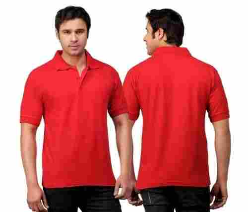 Promotional Red Collard T Shirt