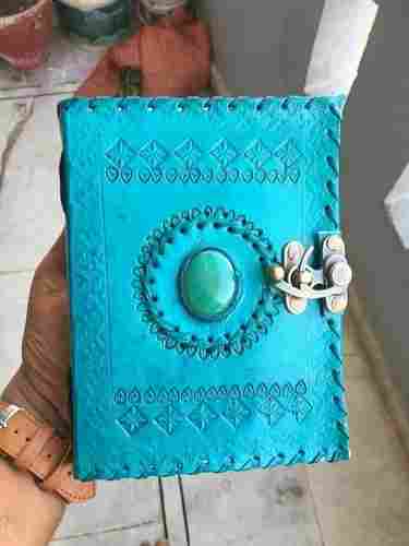 Handmade Leather Journal With Stone And Lock