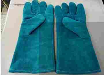 Green Colour Safety Protection Leather Welding Gloves