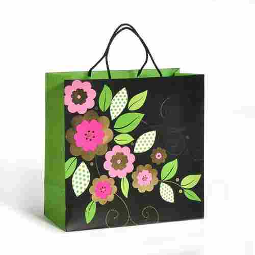 Custom Coated Or Kraft Paper Bag With Gold Hot Stamping And Twisted Paper Handle