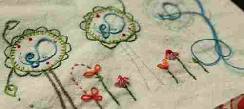 Embroidery Work On Knit Fabric