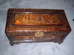 Artificial Wooden Camphor Box With Carving