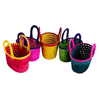 Multicolour Handmade Eco-Friendly Palm Leaf Basket