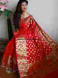 Red Zari Saree For Womens