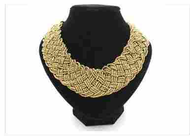 Handmade Golden Bead Choker Necklace For Women