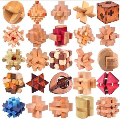 Wooden Kongming Luban Lock Puzzles Toys