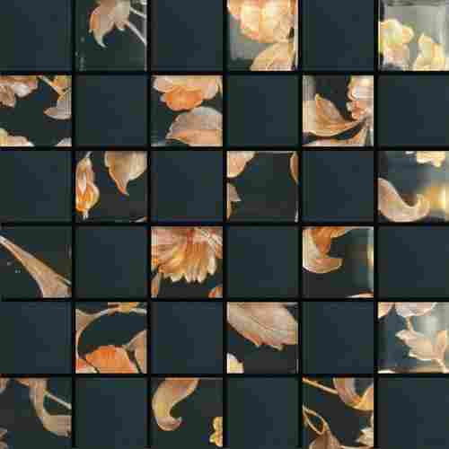 Mosaic Flora Black Tiles