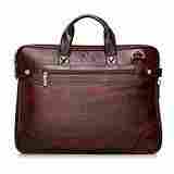 Synthetic Sleek Faux Leather 15.6-Inch Brown Laptop Briefcase (Exit9)