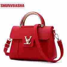 Ladies Leather Red Handbags