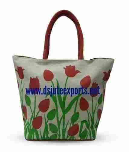 Flower Design Jute Bags