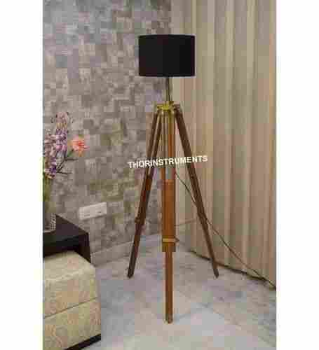 Authentic Model Nautical Floor Shade Lamp Brown Wooden