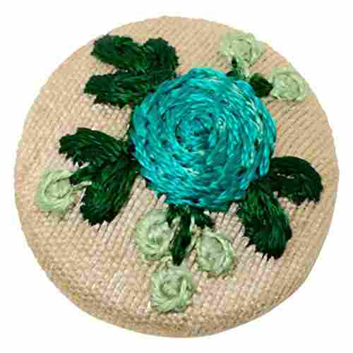Embroidery Flower Design Button