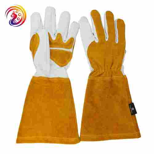 Back Cotton Leather Mig Lining Welding Gloves