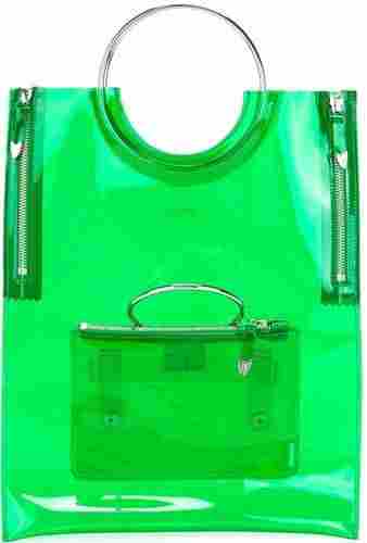 Green Color Pvc Vinyl Bags With Carry Handles