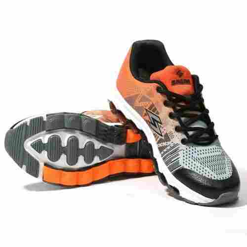 Sagma Mens Orange-Grey Breathable Running, Walking, Training & Gym Shoes