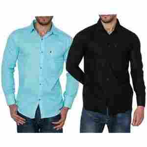 Plain Color Mens Cotton Shirt