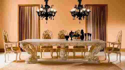 Modern and Luxury Look Gold Dining Table Set