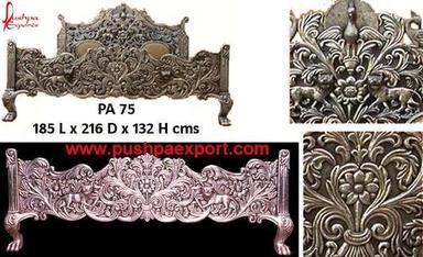 Rajwada Silver Carved Bed