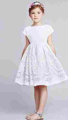 White Color Kids Frock