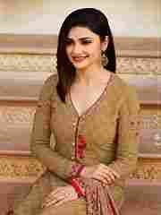 Rahi Fashion Prachi Desai Beige Color Royal Crape Embroidered Straight Suit