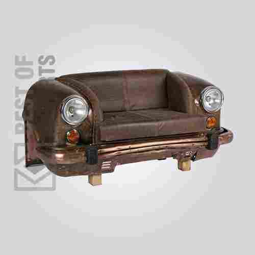 Ambassador Car Design Industrial Brown Leather Sofa