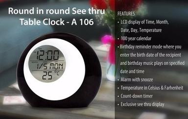 Round Shape Digital Table Clock