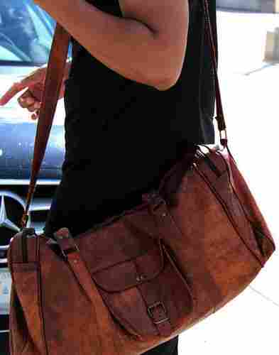 Brown Medium Size Leather Luggage Bag 24