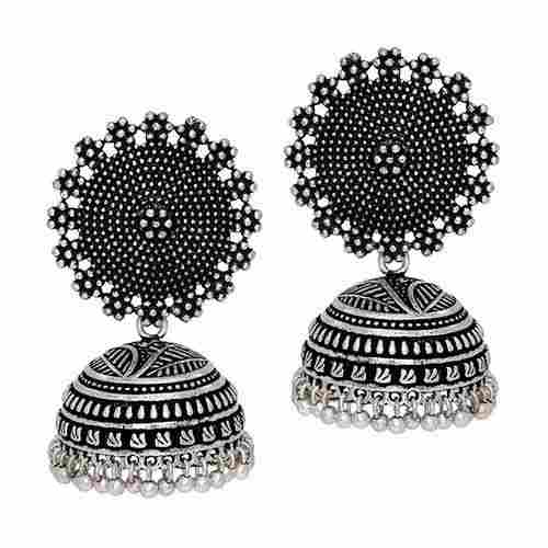 Sukkhi Classic Oxidised Filigree Jhumkis Earring For Women