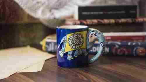Elephant Inspired Ceramic Mug- Navy Blue