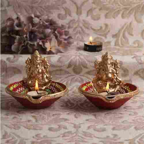 Fancy Clay Laxmi Ganesh Diwali Diya
