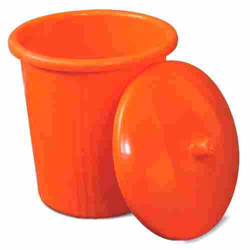 Orange Plastic Dustbin