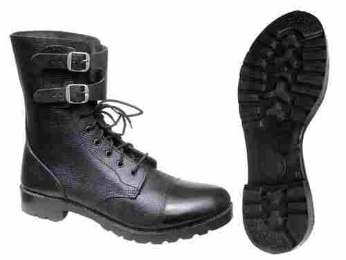 High Ankle Leather Boots DMS With Buckle Straps