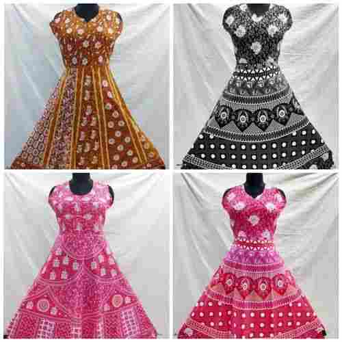 Ladies Rayon Jaipuri Midi Dress