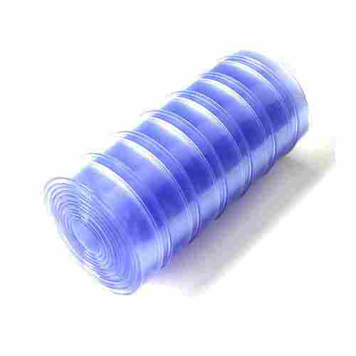 Transparent And Blue Double Ribbed Pvc Strip Curtain