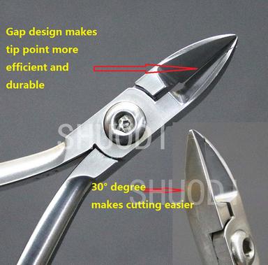 Dental Ligature Pin Light Wire Cutter 15 Degree Angled 12cm Plier