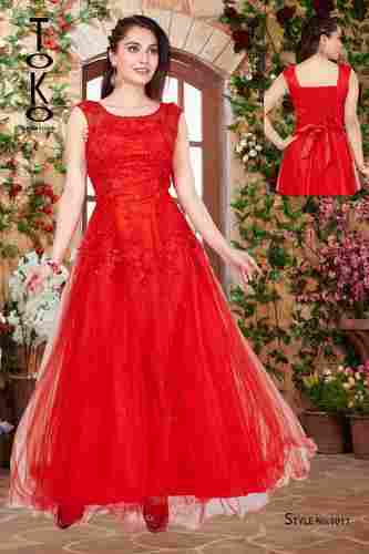 Western Red Color Ladies Gown