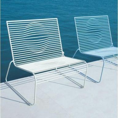 Brown White Outdoor Lounge Chair
