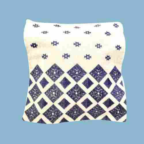 Cushion Cover With Resham Thread On Linen Sheet 