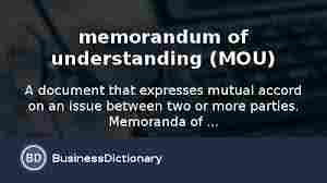 Memorandum of Understanding (MoU) Service
