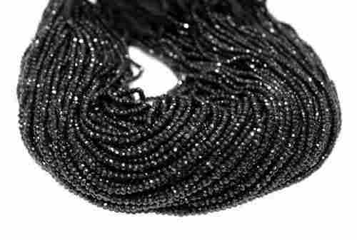 Aaa Quality Black Spinel Rondelle Shape Bead Strand