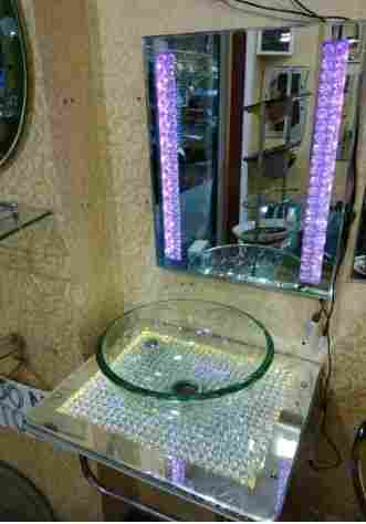 Diamond LED Glass Wash Basin