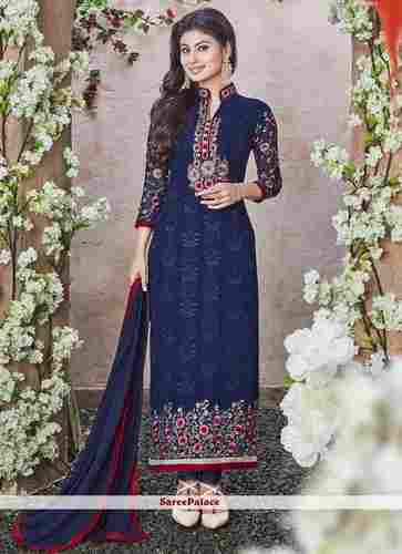 Blue Color Ladies Designer Salwar Kameez Dress Materials