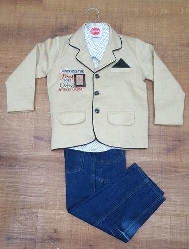 Boys Full Sleeve Three Piece Suits Size: Small