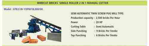 Wirecut Bricks Single Roller 2 In 1 Manual Cutter